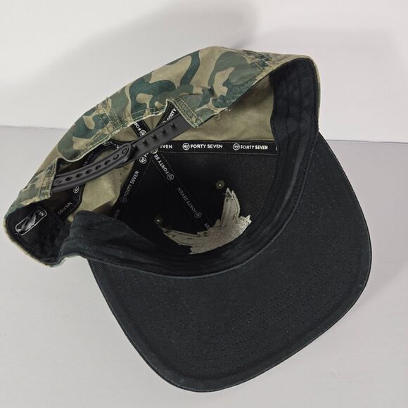 Charlotte Hornets Hat Camo Strapback Cap 47 Brand Green HWC Retro NBA Camouflage - Picture 5 of 6